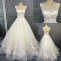 Hot design sexy sleeveless organza wedding dress